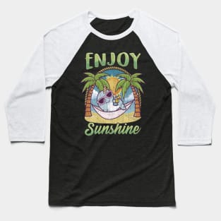 Enjoy Sunshine Narwhal Hammock Beach Ocean Baseball T-Shirt